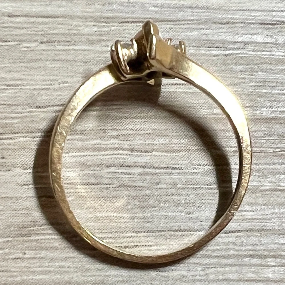 Antique Designer Signed 14KP Yellow Gold Opal & Diamond Ring, Size 6, 1.93g